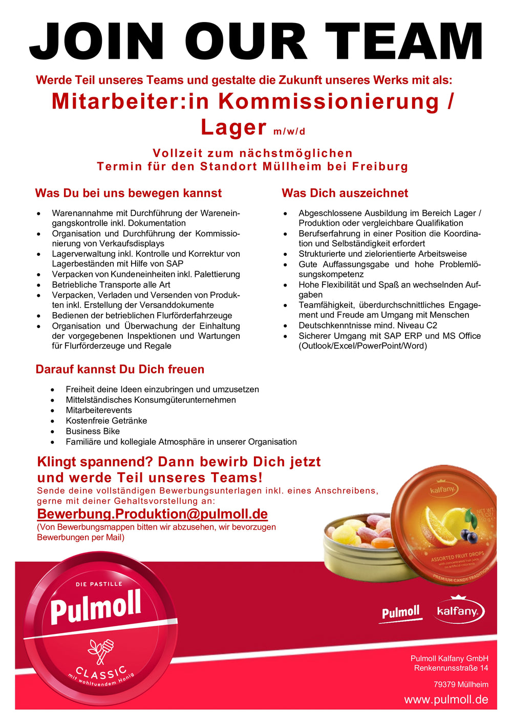 Mitarbeiter:in Kommissionierung / Lager (m/w/d)