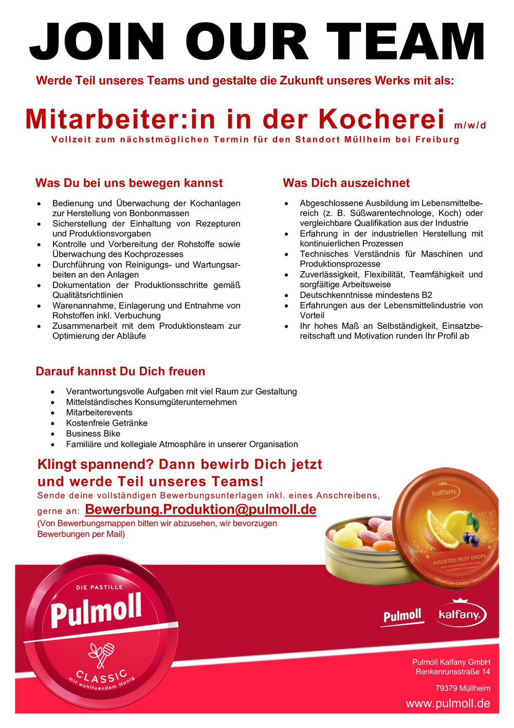 Mitarbeiter:in in der Kocherei (m/w/d)